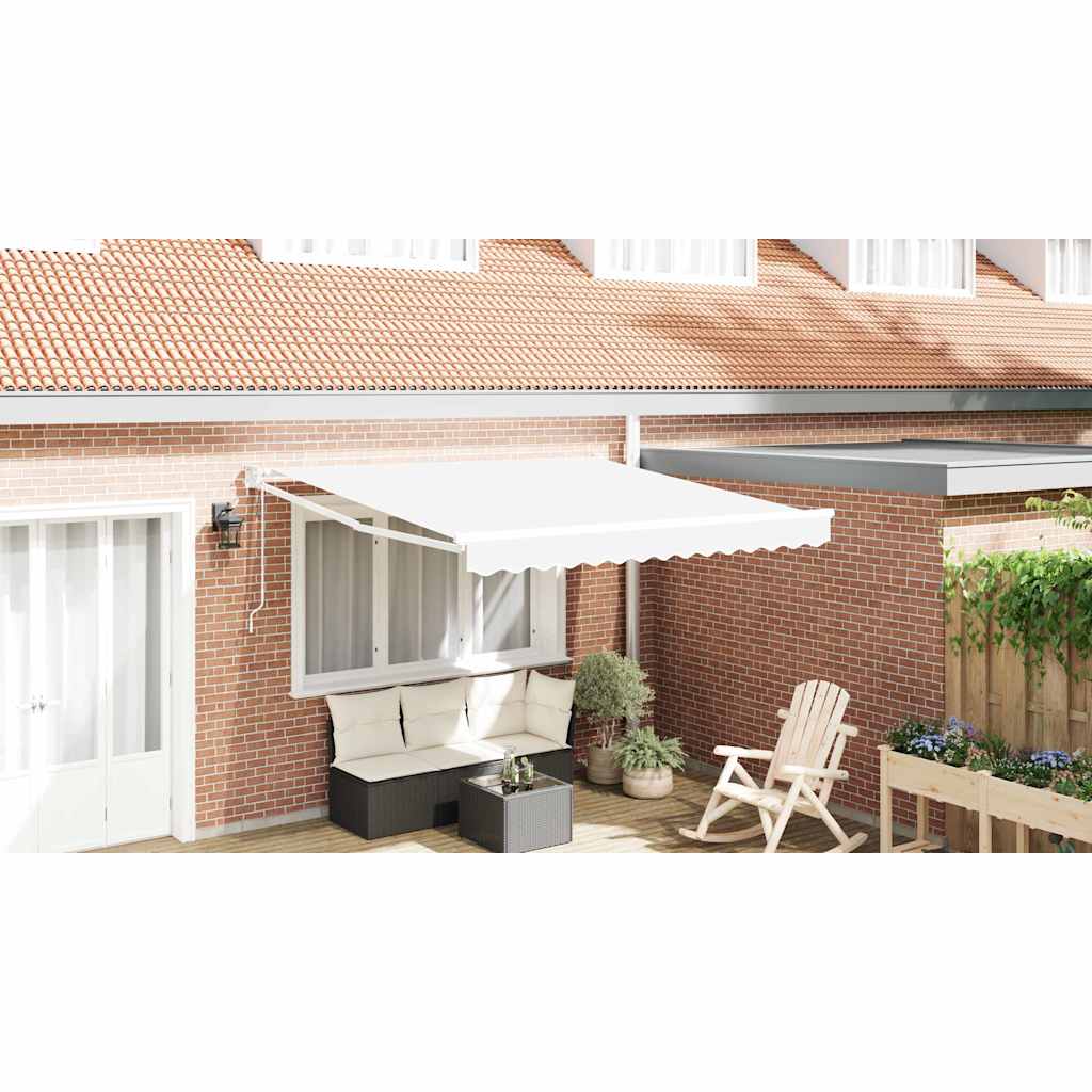 Vidaxl Auvent Rétractable Blanc 300 X 250 X 165 Cm Polyester Et Métal