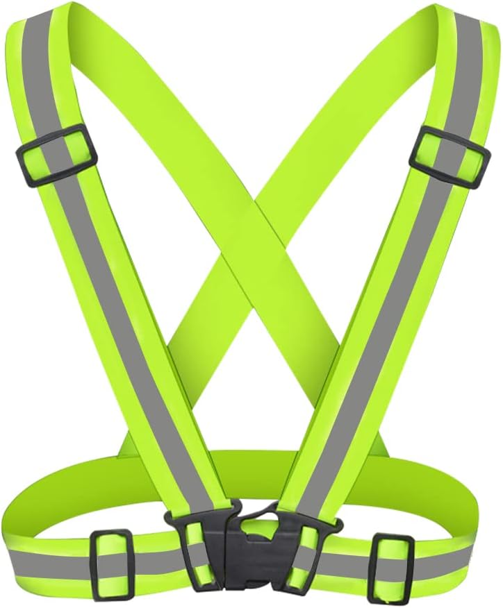 Sicherheitsweste Für Fahrräder, Verstellbarer Reflektorstreifen, Unisex, Fluoreszierend