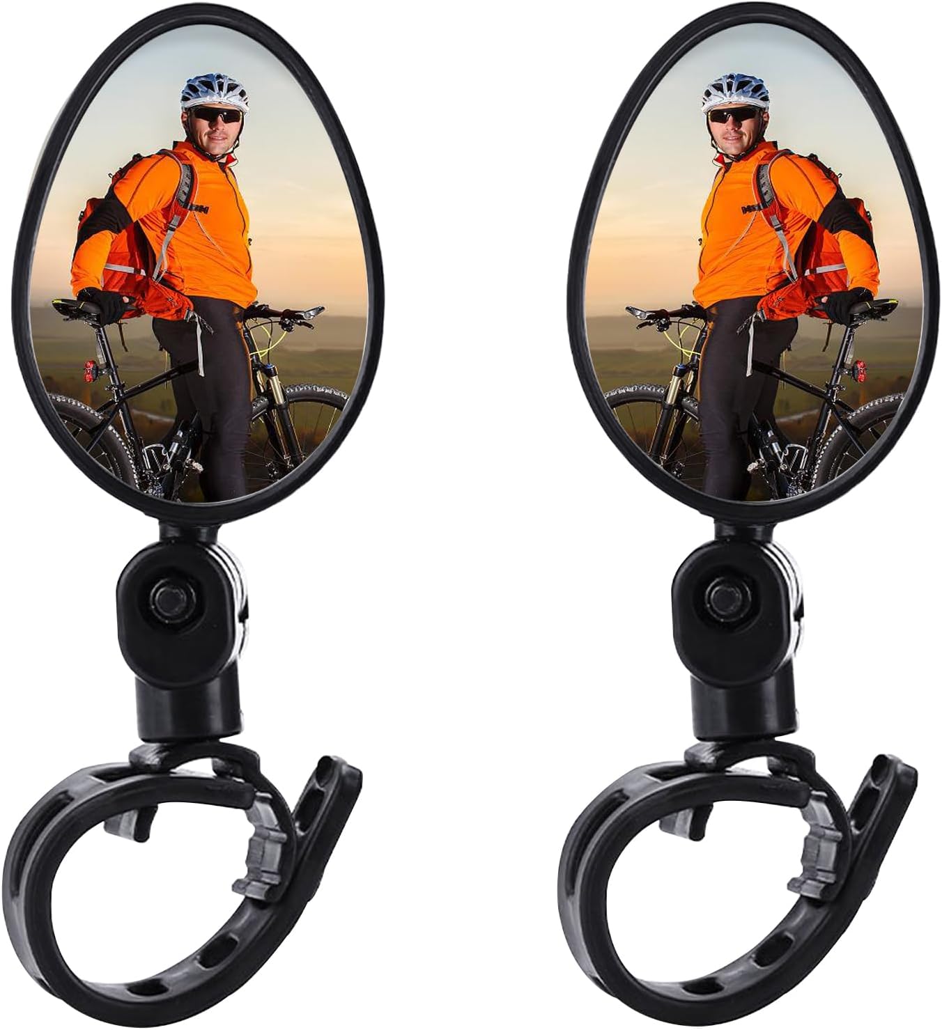 2 Fahrradspiegel, Um 360° Verstellbar, Für Lenker Von 15 Bis 35 Mm