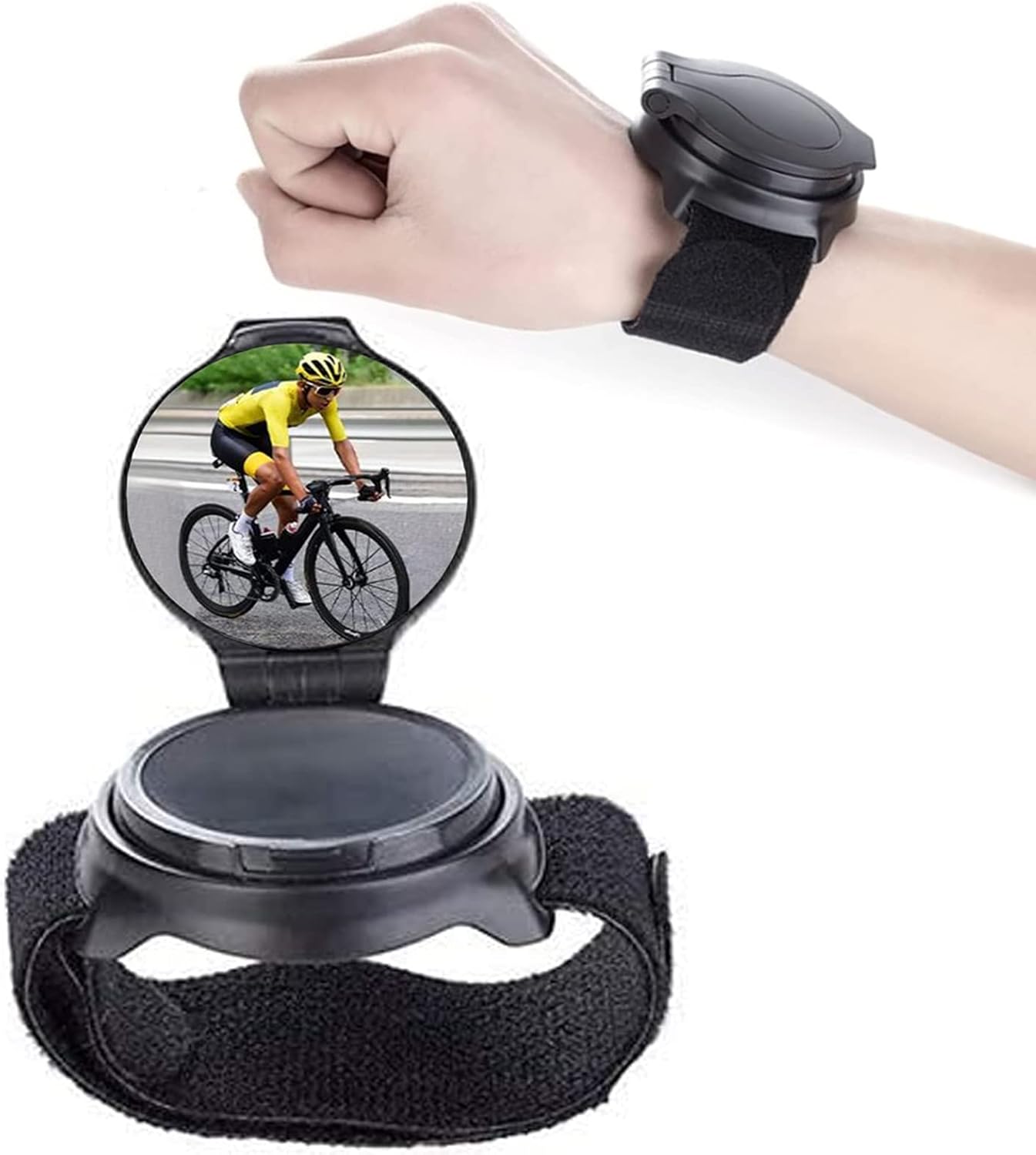 Verstellbarer Handgelenk-rückspiegel Für Motorradfahrer, 360° Drehbarer Fahrradspiegel, Handgelenkspiegel, Sa