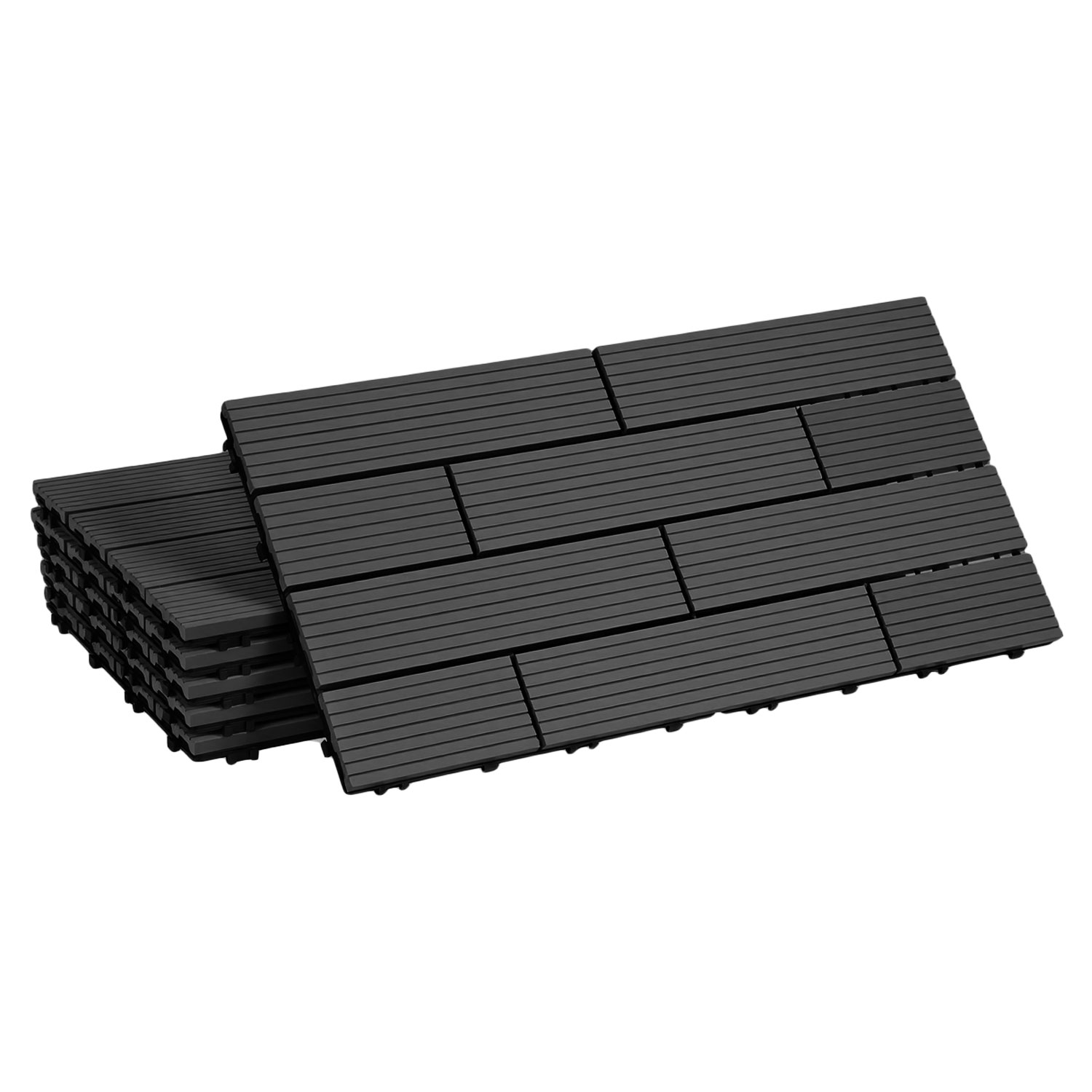 Wolketon Wpc Terrassenfliesen 30x60 Cm Anthrazit 12 Stück 2 M² Klickfliesen Garten Balkon