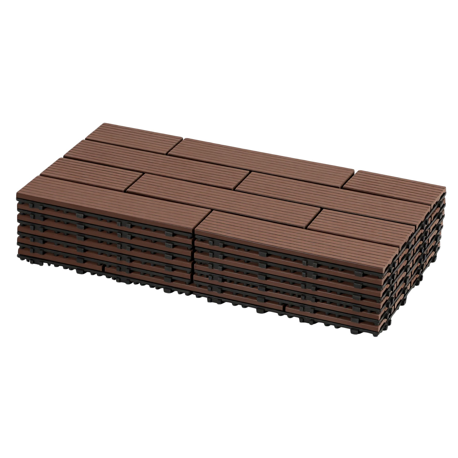 Wolketon Wpc Terrassenfliesen 30x60 Cm Rotbraun 42 Stück 7 M² Klickfliesen Garten Balkon