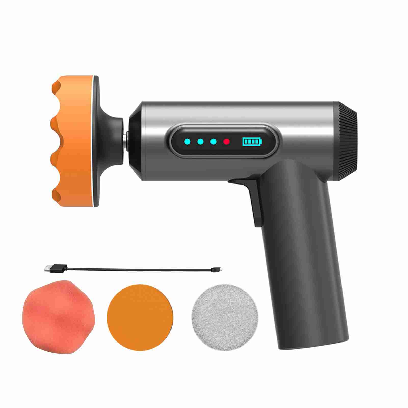 Kabellose Autopoliermaschine, Kabelloses Polierpad-set Mit Usb-ladefunktion Und Digitalanzeige Für Die Fahrzeugaufbereitung/das Polieren Zu Hause