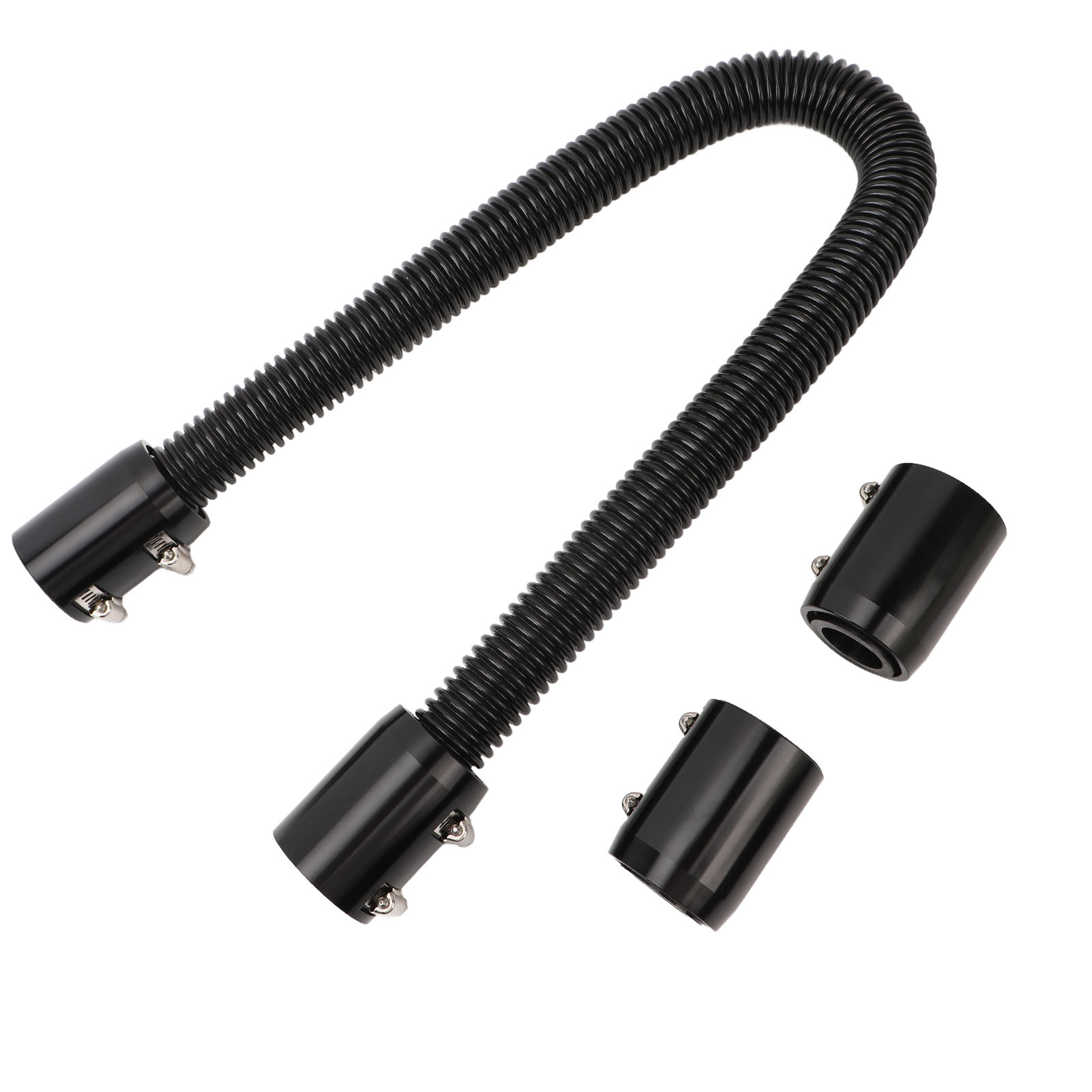 36 Zoll Langer Kühlwasserschlauch Aus Flexiblem Edelstahl Für 1 1/4-zoll-, 1/2-zoll-, 3/4-zoll- Und 5/8-zoll-anschlüsse, Schwarz