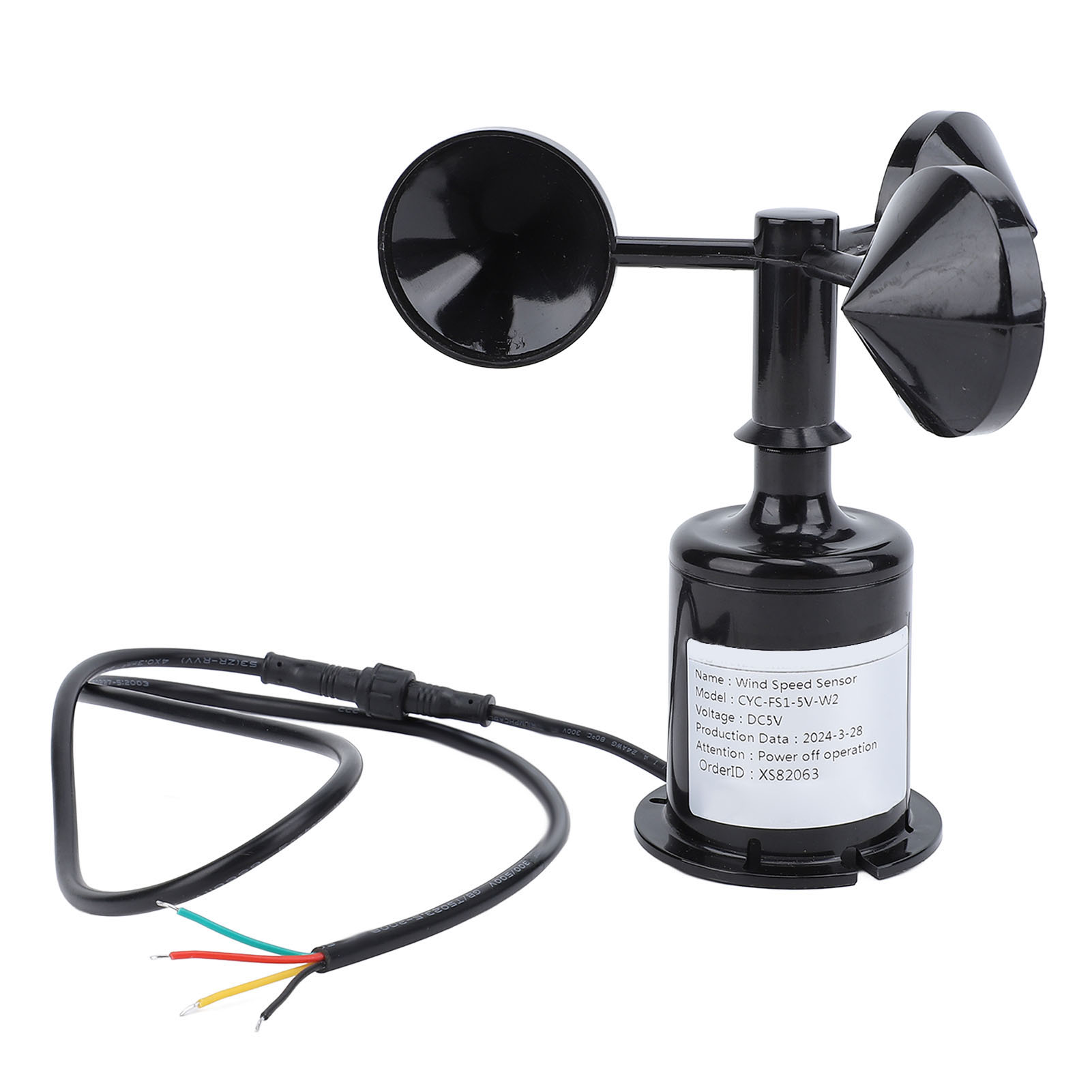 Windgeschwindigkeitssensor Mit 0,8 M Kabel, Hochpräzises 3-blatt-anemometer, 5 V Dc.
