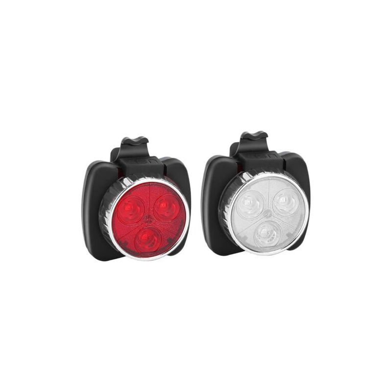Litzee – Wiederaufladbare Led-fahrradlampe (vorne & Hinten) – 4 Leuchtmodi – Stoßfest Und Wasserdicht – Silikonhalterung Für Mountainbiken Und Camping
