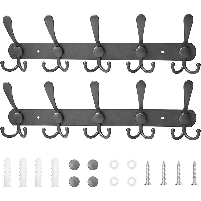 Wandgarderobe, 2-teilige Wandgarderobe Aus Edelstahl, Wandhaken Für Handtücher Und Hüte (grau, 2 Stück)