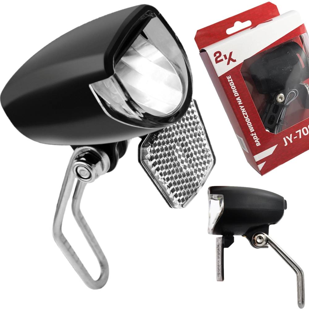 Fahrrad-frontlampe Mit Dynamobetrieb Und Dauerlicht, 25 Lux, 60 Lumen