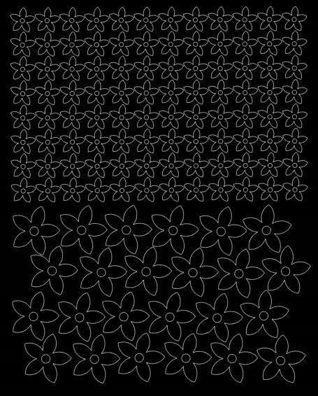 Aufkleber Für Fahrradhelme, Blumenmotiv, 120 Stück, Schwarz Glänzend