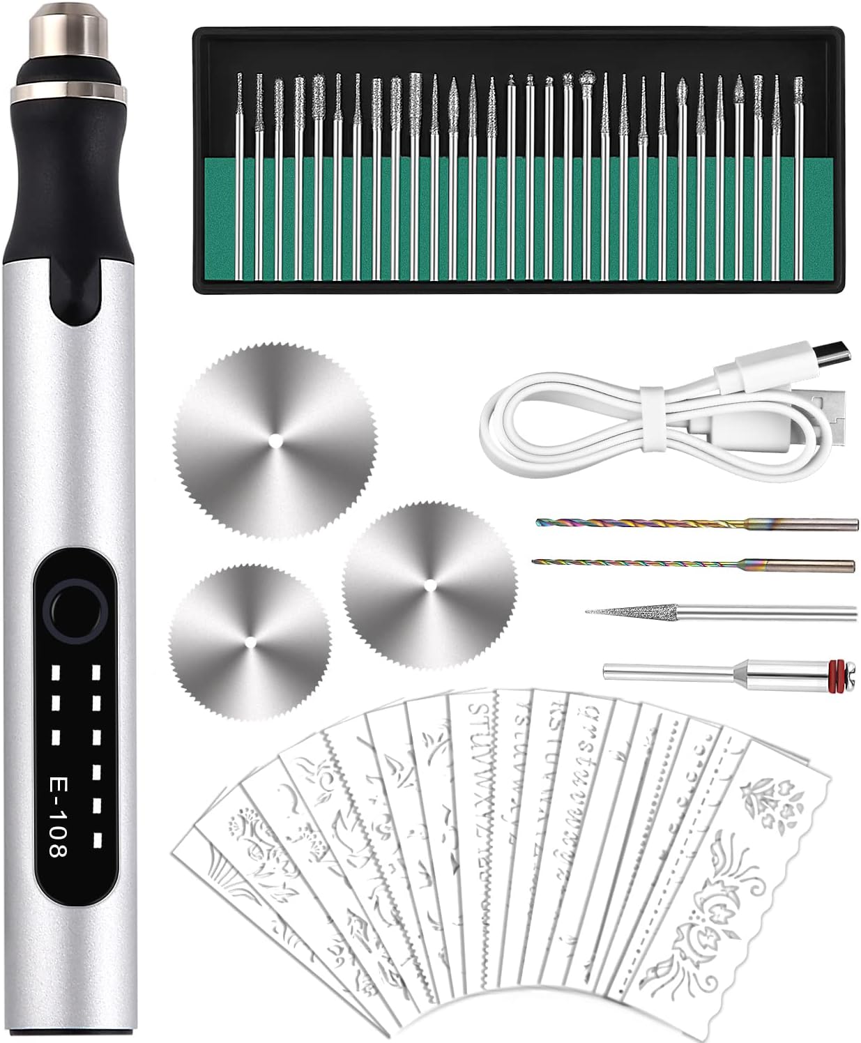 Stylo Graveur Électrique, Kit De Gravure, Appareil De Gravure, Mini Stylo Graveur Usb Avec Accessoires Pour Graver Le Verre, Le Bois, Le Métal, La Pierre, Le Plastique, La Céramique, Les Bijoux Et Les