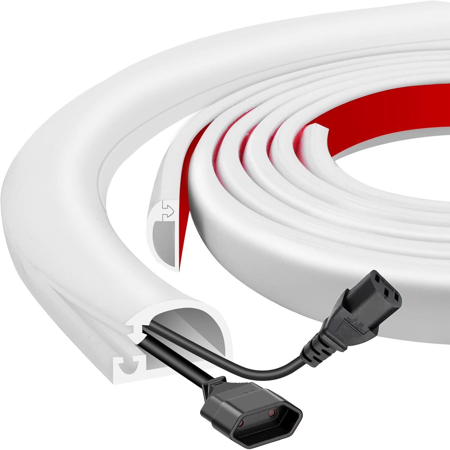 Goulotte De Câbles Auto-adhésive En Silicone, 3 M, Avec Ouverture Latérale Pour Un Accès Facile, Flexible Pour Murs Et Sols, Inodore, 7 X 14 Mm
