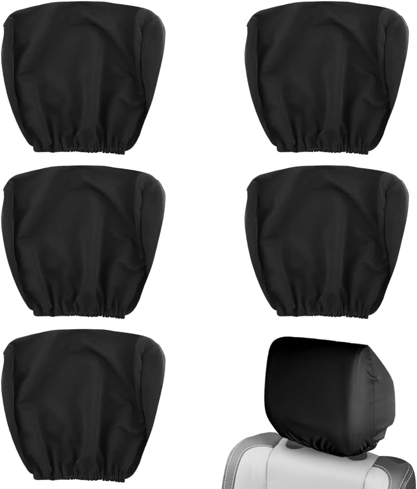 Lot De 5 Housses D'Appuie-tête Pour Voiture, Lavables, Anti-poussière, 24 X 18 Cm, Élastiques, Universelles Pour Camions, Suv, Bus Et Autocars