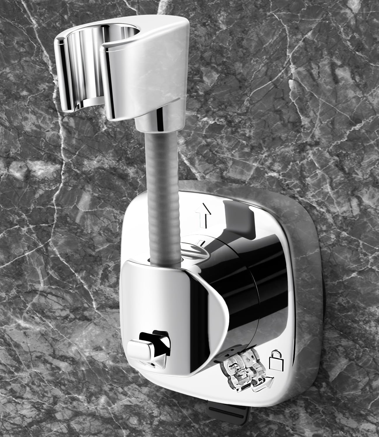 Support De Pommeau De Douche Amovible Et Remplaçable, Rotatif À 360°, Sans Perforation, Antidérapant, Résistant À La Rouille, Réglable En Hauteur