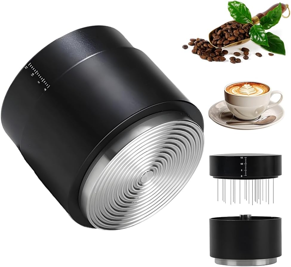 Distributeur De Café 3 En 1 Avec Outil Wdt, Tasseur Expresso De 53 Mm, Tasseur De Précision Gradué, Réglable En Hauteur, Base En Acier Inoxydable 304, Accessoire Expresso Professionnel Pour Barista