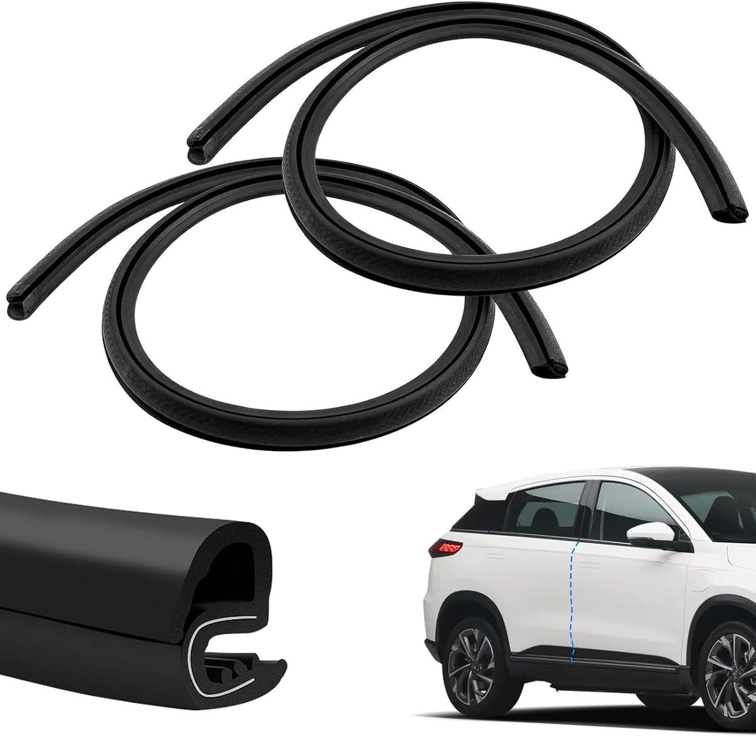 Joint D'Étanchéité Pour Portières De Voiture, Joint Universel De 2 M, Isolation Phonique, Profilé D'Étanchéité En Caoutchouc, Joint De Coffre, Sans Adhésif, Isolation Phonique, Protection Des Bords, C