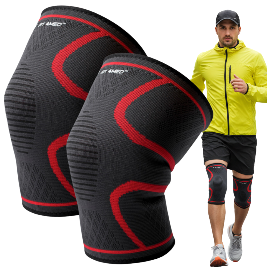 Knie-kompressionsbandage Für Laufen, Radfahren, Universalgröße Xl, 2 Stück