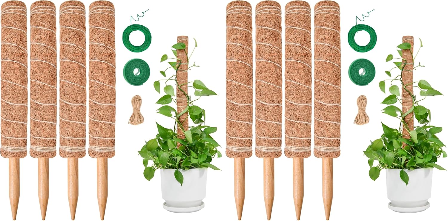 Tuteur En Mousse Pour Monstera De 40 Cm, Support Extensible Pour Plantes Monstera, Tuteur En Fibre De Coco Pour Plantes Grimpantes De Jardin Et Plantes D'Intérieur (lot De 2)