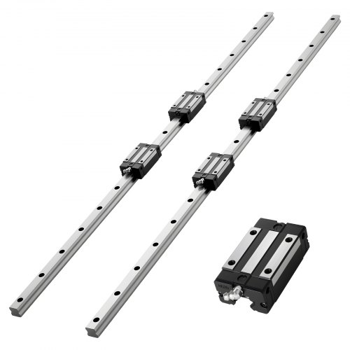 Linearführungen Hgr20, 2er-pack 1000 Mm Linearschienen & 4 Stk. Gleitblöcke, Rostfrei & Hochpräzise, Gleitschienen Für Heimwerker, Cnc-fräsen, Drehmaschinen, Fräsmaschinen, 3d-drucker