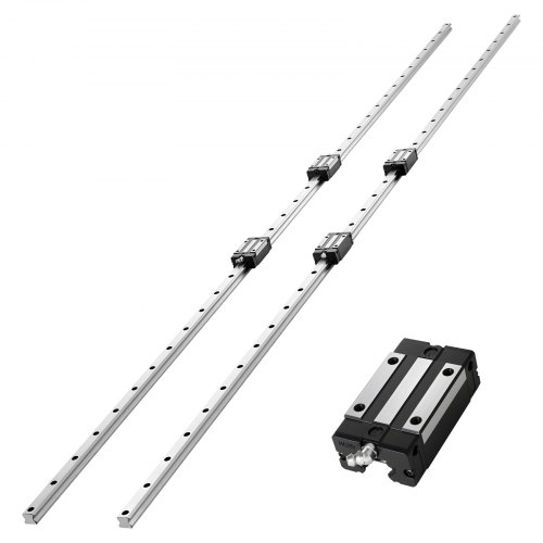 Linearführungen, Hgr20, 2er-pack 2000 Mm Linearführungen & 4 Stk. Gleitblöcke, Rostfreier & Hochpräziser Satz, Für Heimwerker, Cnc-fräsen, Drehmaschinen, Fräsmaschinen, 3d-drucker
