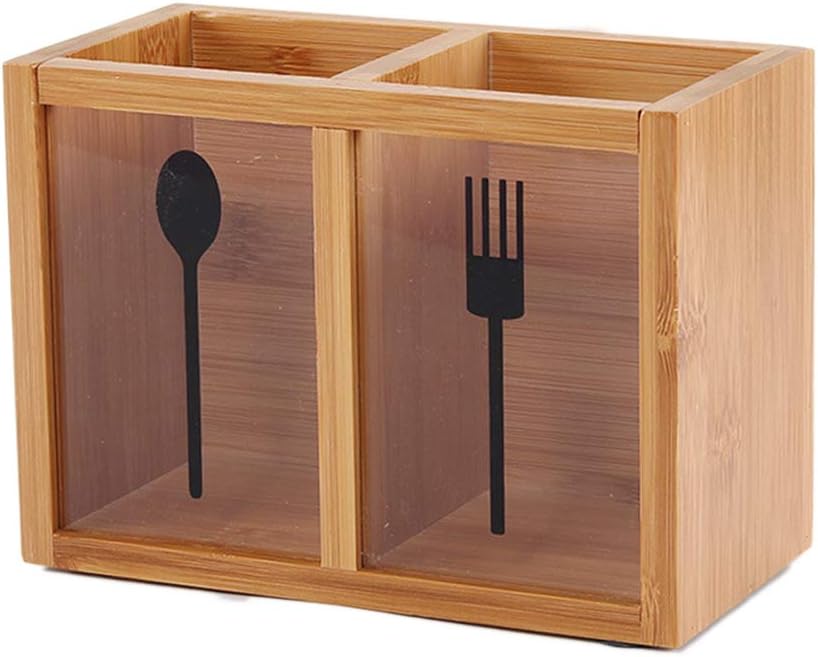 Organisateur De Couverts, Porte-ustensiles De Cuisine, Égouttoir À Linge En Bambou, Égouttoir À Vaisselle, Porte-baguettes, Porte-cuillères, Couverts, Égouttoir À Vaisselle De Cuisine À 2 Compartiment