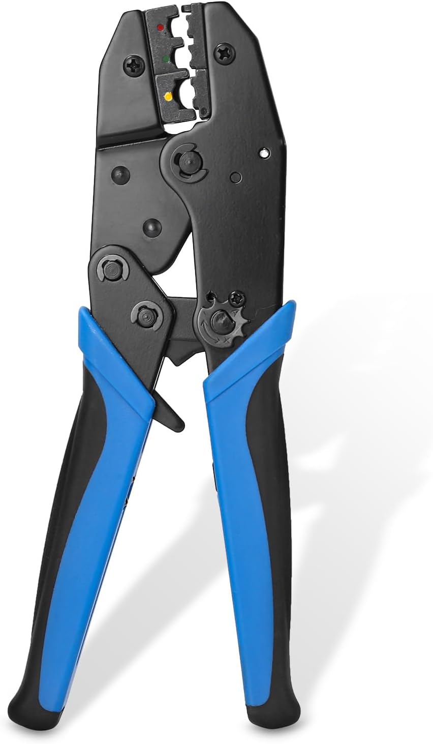 Pince À Sertir À Cliquet Pour Cosses De Câbles Isolées De 0,5 À 6,0 Mm², Bleue