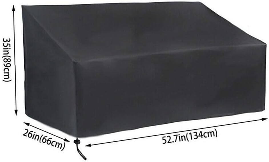 Housse De Protection Pour Bancs De Jardin 2/3 Places, Imperméable, Coupe-vent, Résistante Aux Uv, Adaptée Aux Bancs De Terrasse Et Aux Bancs En Rotin (2 Places).