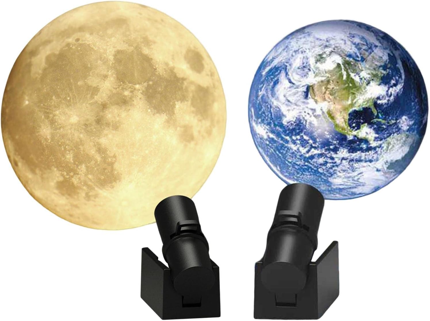 Lampe De Projection Terre-lune, Projecteur Usb, Lampe Led 3d Avec Projection Terre-lune, Lampe Projecteur 2 En 1, Lampe De Chevet D'Ambiance, Lentille Pour La Terre Et La Lune