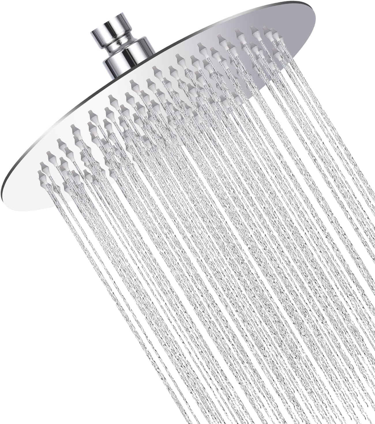 Pommeau De Douche Effet Pluie En Acier Inoxydable, 25 Cm (10 Pouces), Acier Inoxydable 304, Orientable À 360°, Avec Buses Autonettoyantes