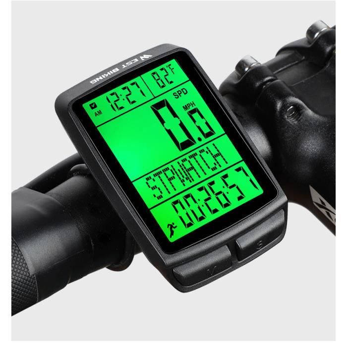 Compteur De Vélo - Vtt - Sans Fil - Étanchéité Ipx7 - Écran Lcd Rétroéclairé - Multifonctionnel