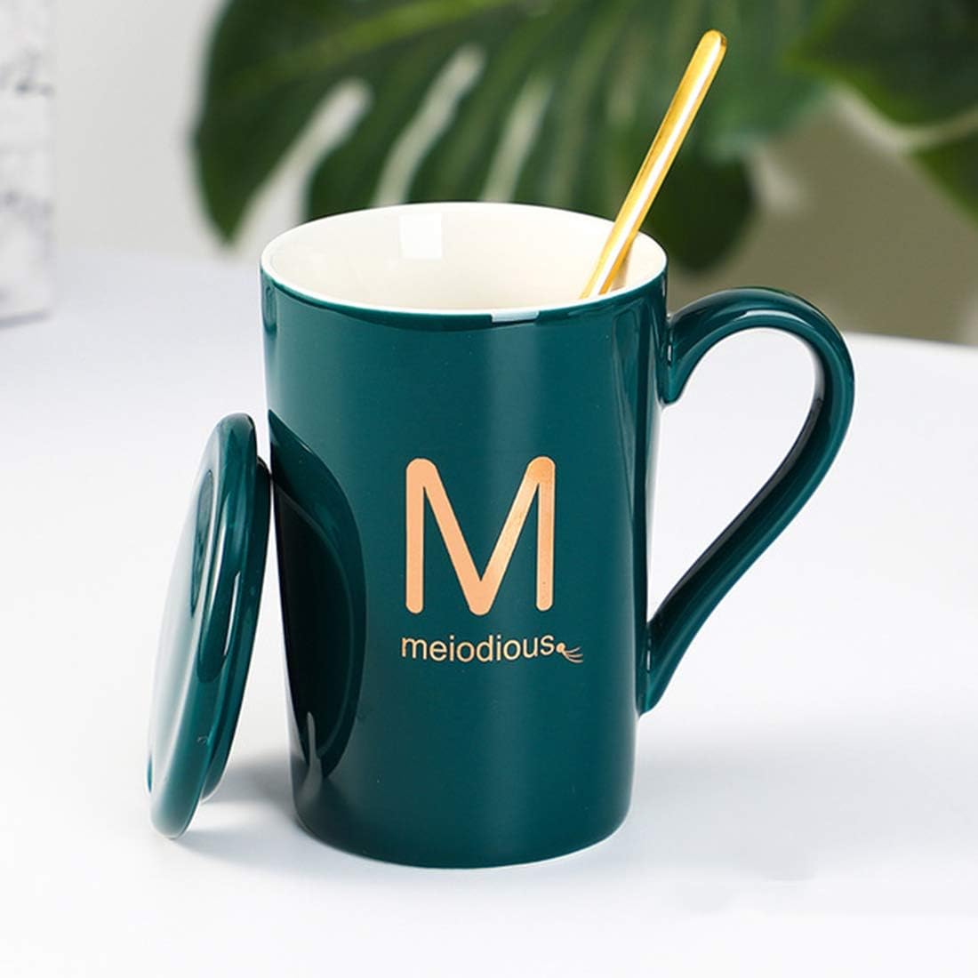 Mug Avec Initiale, Mug En Porcelaine Fine Pour La Maison, Le Bureau Et Les Cadeaux Personnalisés M