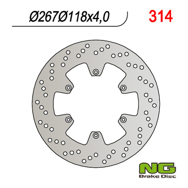 Vordere Bremsscheibe Yamaha Tt 600r 98-07 267x118x4 Mm