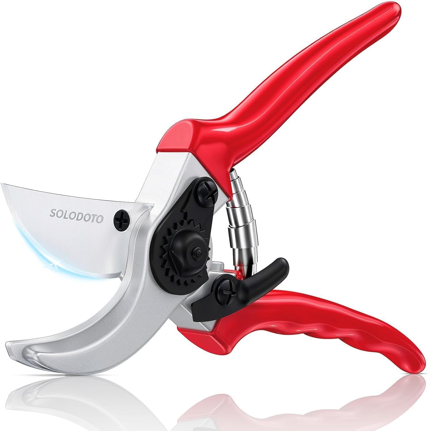 Sécateur – Lame 4 Fois Plus Tranchante, Acier Japonais Sk5 À Haute Teneur En Carbone, Coupe Croisée, Diamètre De Coupe De 25 Mm, Pour Bois Sec Et Frais, Double Revêtement Antiadhésif, Sécateur À Rosie