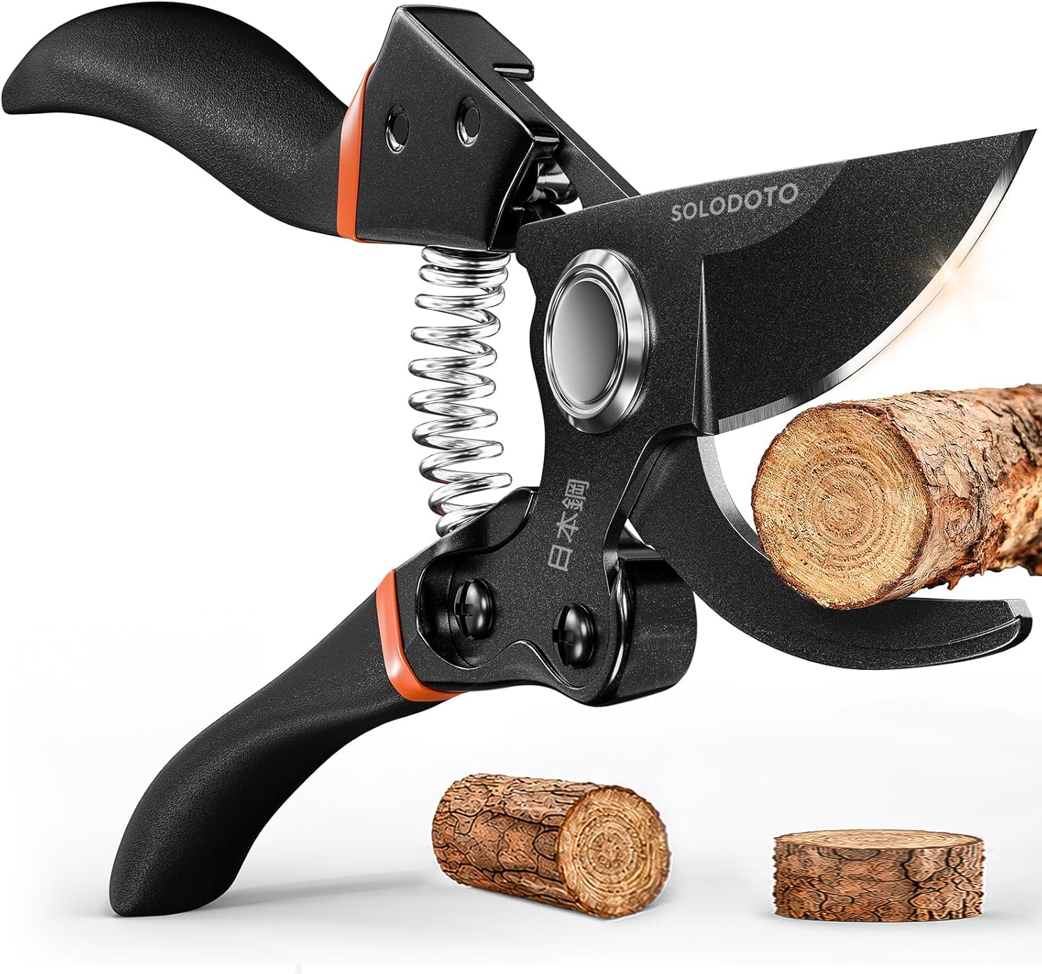Sécateur Professionnel – Lame À Lames Croisées En Acier Au Carbone Japonais Sk5, Plus Tranchante, Diamètre De Coupe De 25 Mm, Pour Bois Sec Et Frais, Sécateur À Rosiers Professionnel, Sécateur À Plant