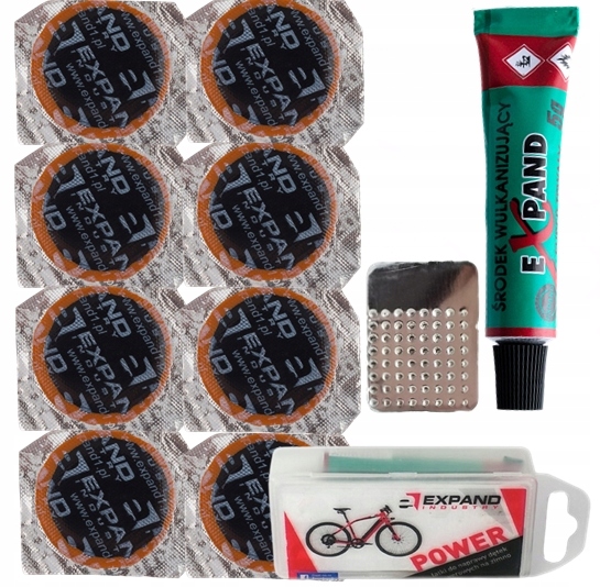 Expand Power Set Mit 8 Runden Fahrradflicken