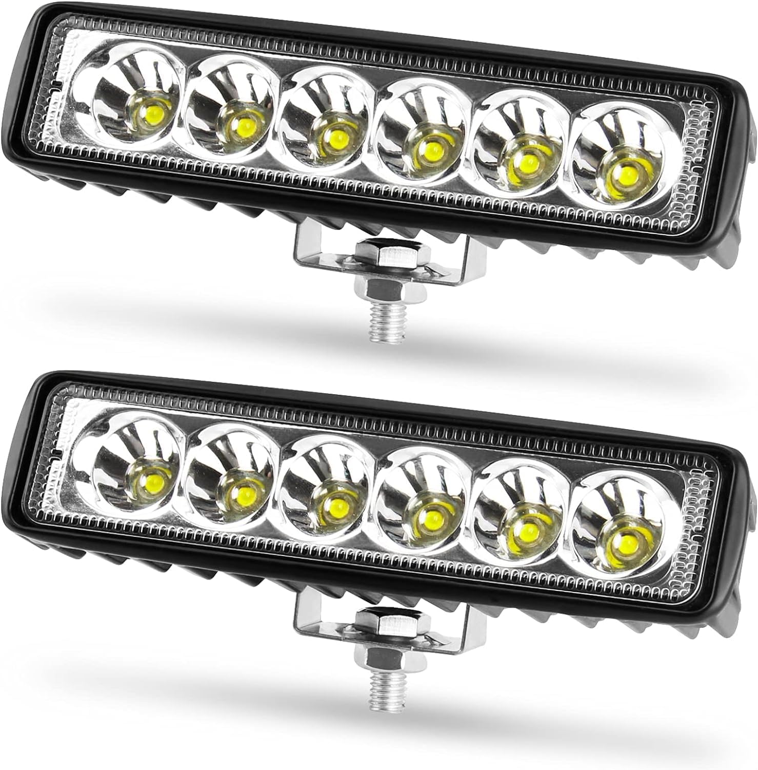 Projecteurs De Travail Led, Feux Auxiliaires Led 18 W, Phares De Voiture 12 V/24 V, Étanches Ip67, Phares Led 6 000 K Pour Suv, Camions, Tracteurs Et Véhicules Tout-terrain – Lot De 2