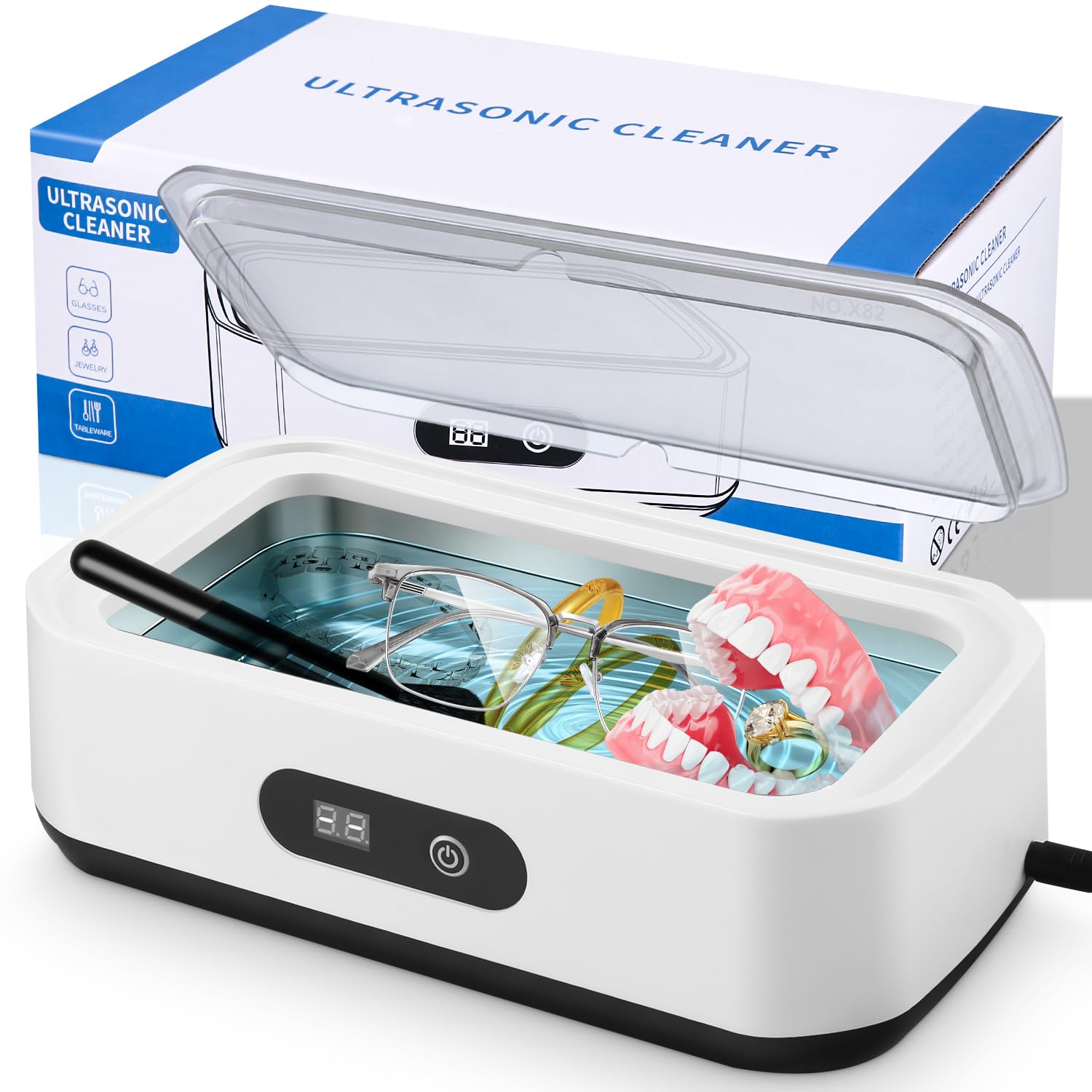 Nettoyeur À Ultrasons, 650 Ml, Pour Lunettes, Bijoux, Lunettes, Montres, Bagues Et Lames De Rasoir. 49 Khz. 5 Fonctions De Minuterie.