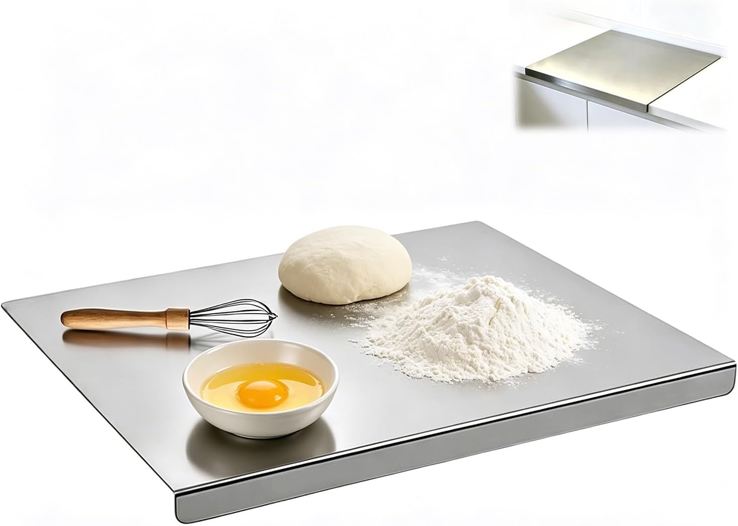 Planche À Découper De Cuisine En Acier Inoxydable Avec Rebord, Plan De Travail En Acier Inoxydable 304, Grande Planche À Découper De 30 X 40 Cm Pour La Cuisine, Les Bars, Les Restaurants, Le Pétrissag