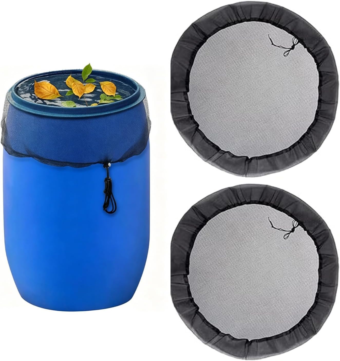 Filet De Récupération D'Eau De Pluie Avec Élastique, Housse Ajustable Et Pliable De 120 Cm, Protection Anti-moustiques Et Anti-feuilles, Idéal Pour Le Jardin.