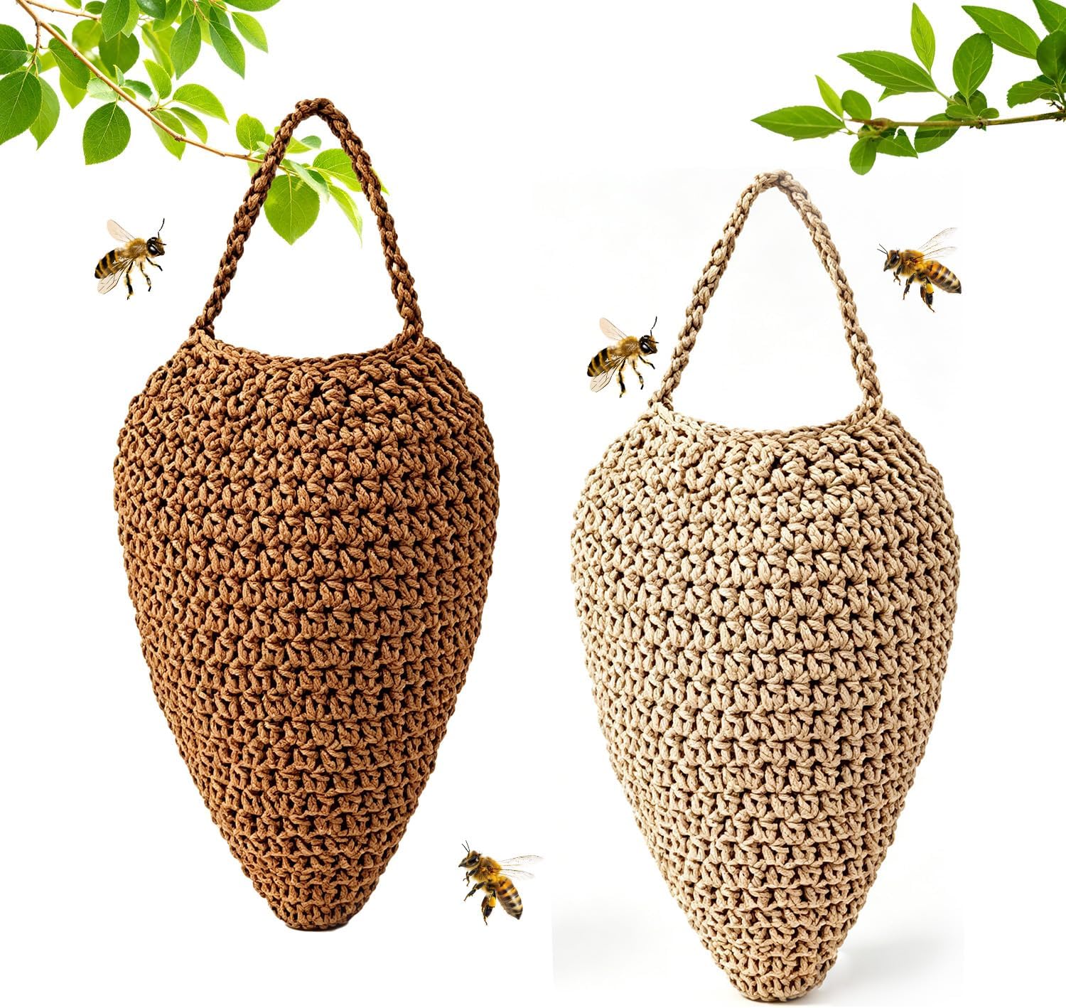 Un Leurre À Guêpes, 20 X 36 Cm, Faux Nid De Frelons Tissé, Appât Artificiel Suspendu Pour La Maison, Le Jardin, La Terrasse, Les Avant-toits, Usage Extérieur, Empêche Les Guêpes De Construire Leurs Ni