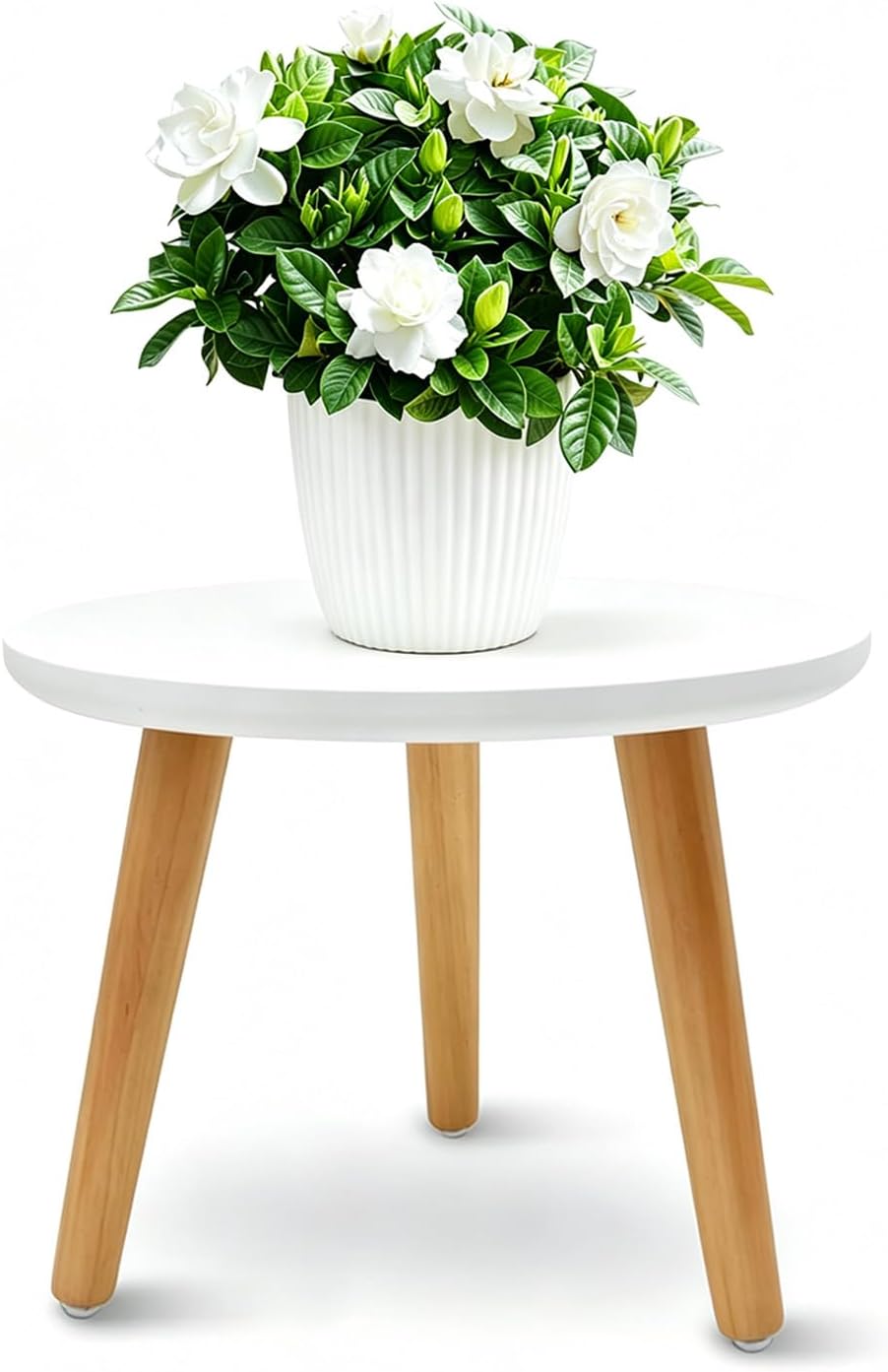 Support À Plantes En Bois 22 X 28 Cm, Support Rond À 3 Pieds, Tabouret Robuste Pour Pots De Différentes Tailles, Tabouret Décoratif Pour Plantes D'Intérieur Et D'Extérieur.