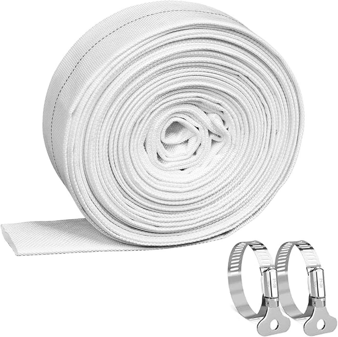 Tuyau Renforcé Ø 32 Mm, 20 M, Tuyau Plat Avec 2 Colliers De Serrage, Tuyau Industriel Robuste, Résistant À Une Pression Jusqu'à 10 Bars, Tuyau D'Incendie De 1 1/4 Pouce Pour L'Irrigation De Jardin, Le