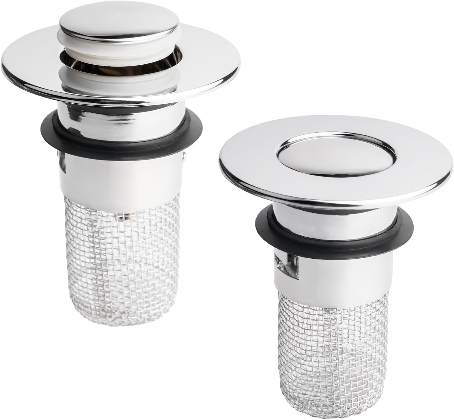 Pièces Bonde De Lavabo Universelle, Bouchon Lavabo Salle De Bain, Bouchon Baignoire Pop-up, Filtre Evier Cuisine En Acier Inoxydable Avec Panier Attrape-cheveux Pour Trous De Vidange De 30-40 Mm