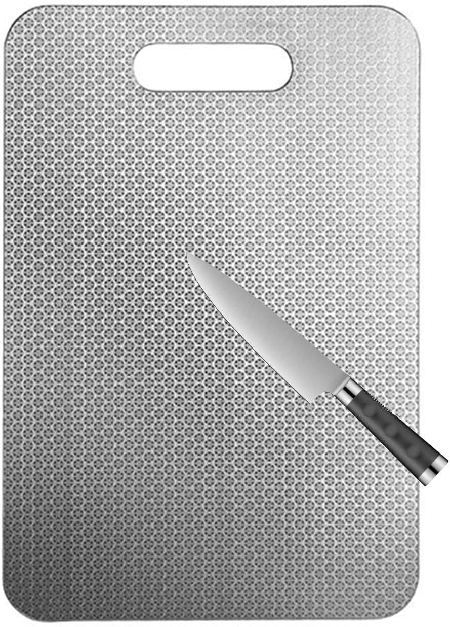 Planche À Découper En Acier Inoxydable 316, Antidérapante, Antibactérienne, Double Face Améliorée, Sans Bpa Et Compatible Lave-vaisselle, Idéale Pour La Découpe De Viande, De Pain, De Fruits Et De Lég