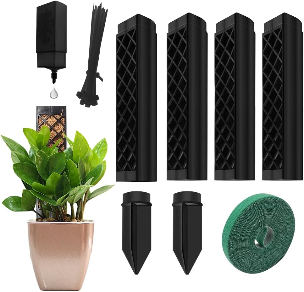 Pcs Bâton De Mousse Pour Treillis Monstera, Tuteur Monstera Avec Aide À L'Arrosage, Support Pour Plantes D'Intérieur Pour Plantes Grimpantes