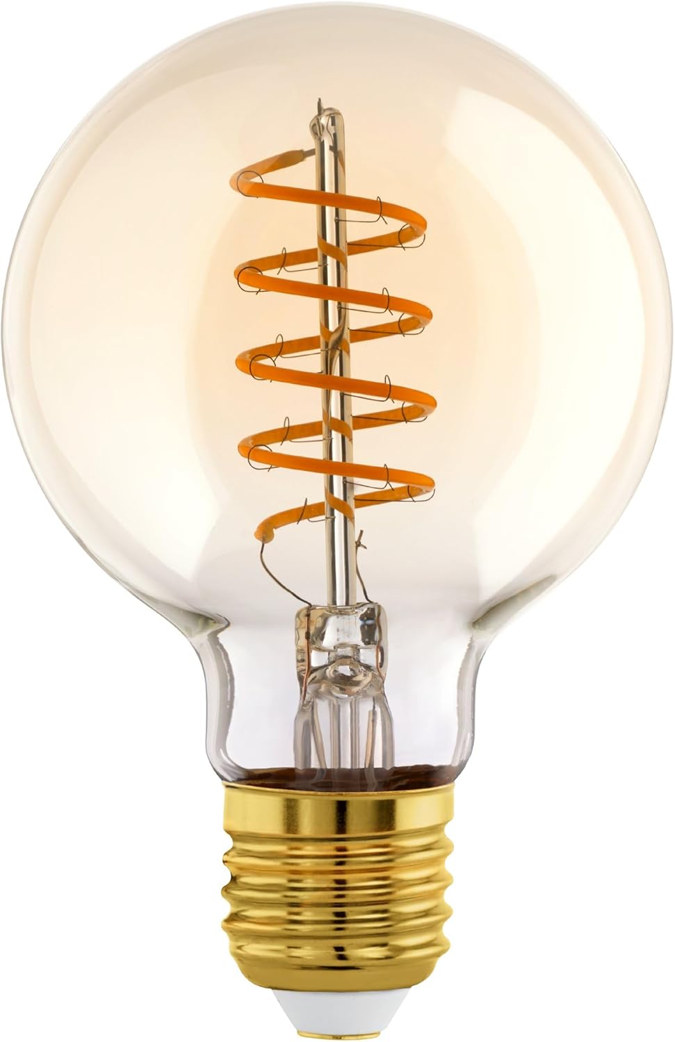 Dimmbare E27-led-lampe, Vintage-spiralglühfaden, Edison-glühbirne, Retro-globe-beleuchtung, 4 Watt (entspricht 25 Watt), 245 Lumen, Warmweiß, Bernsteinfarben, 2200 Kelvin, G80, Ø 8 Cm