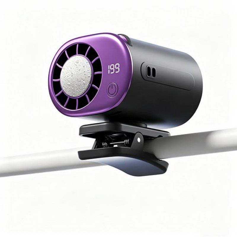 Mini-ventilator – Auto-ventilator 2026 Mit Clip Und Led-anzeige – 360° Drehbar, 199 Geschwindigkeitsstufen, Usb-aufladbarer, Tragbarer Ventilator, Semi-resistiv