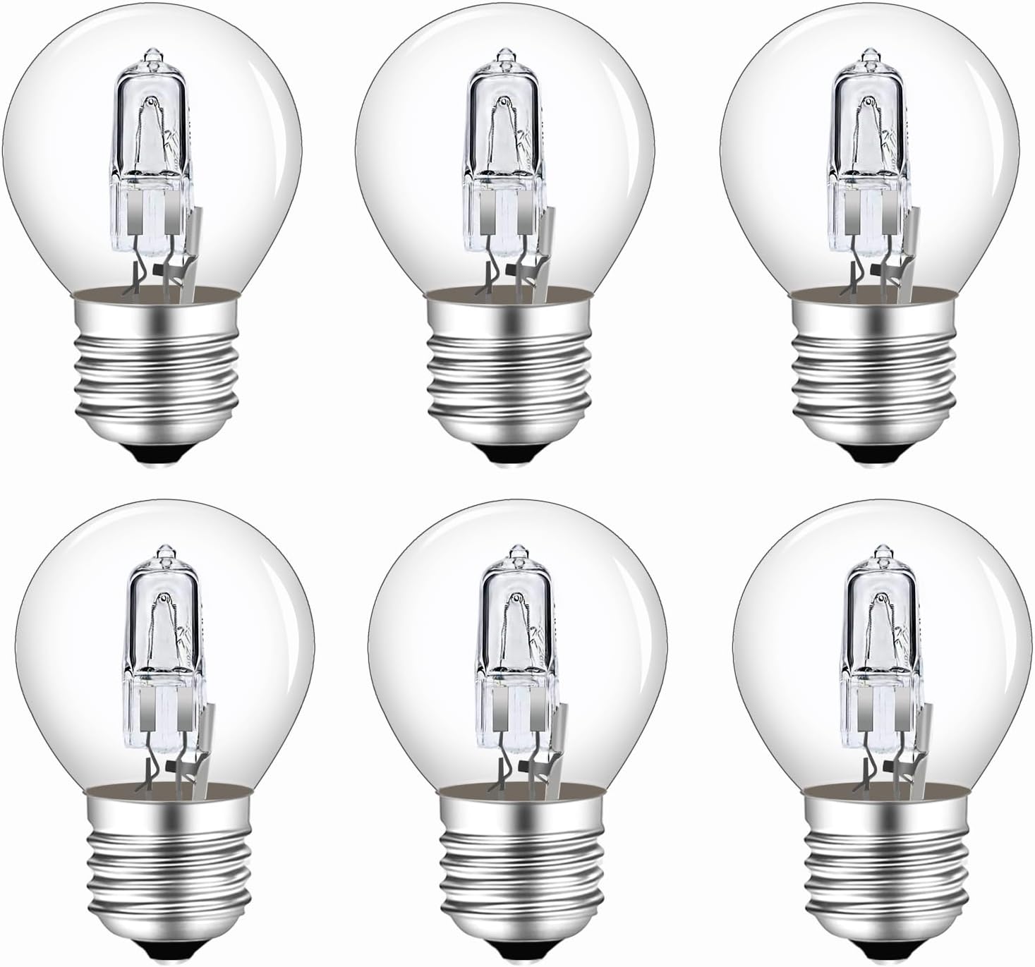Lot De 6 Ampoule G45 E27 28w, Dimmbar Blanc Chaud 2700k Transparent Ampoule Globe G45 E27 Ac 230v 370lm Für Lustre, Tischlampe, Lampadaire