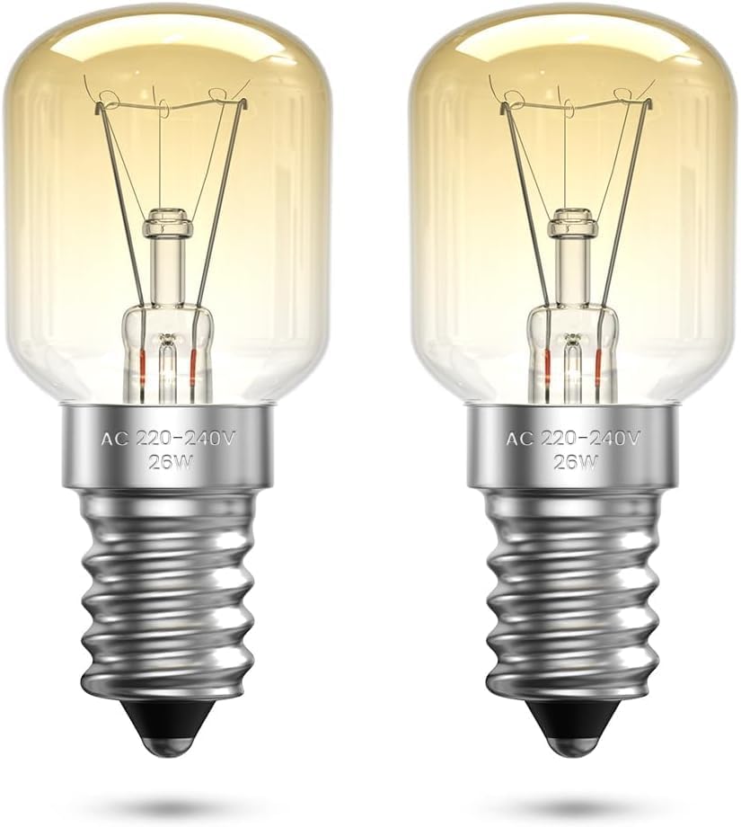 Ampulle Für Vier E14 26 W, Dimmbar, Weiß 2700 K, T25, Ampulle Für Kühlschrank, Beständig Bis 300 Grad, E14 Ampulle Für Heißluftsauger, Mikro-glühlampen, Glühbirne, Kühlschrank (2 Stück)