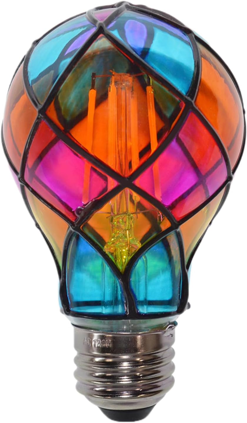 Ampoule En Vitrail 10,9x5,6 Cm Ampoule Peinte Ampoul-e Teinting Décoration Pour Fêtes De Noël, Éclairage For La Maison, L'École, Les Appartements, Le Salon