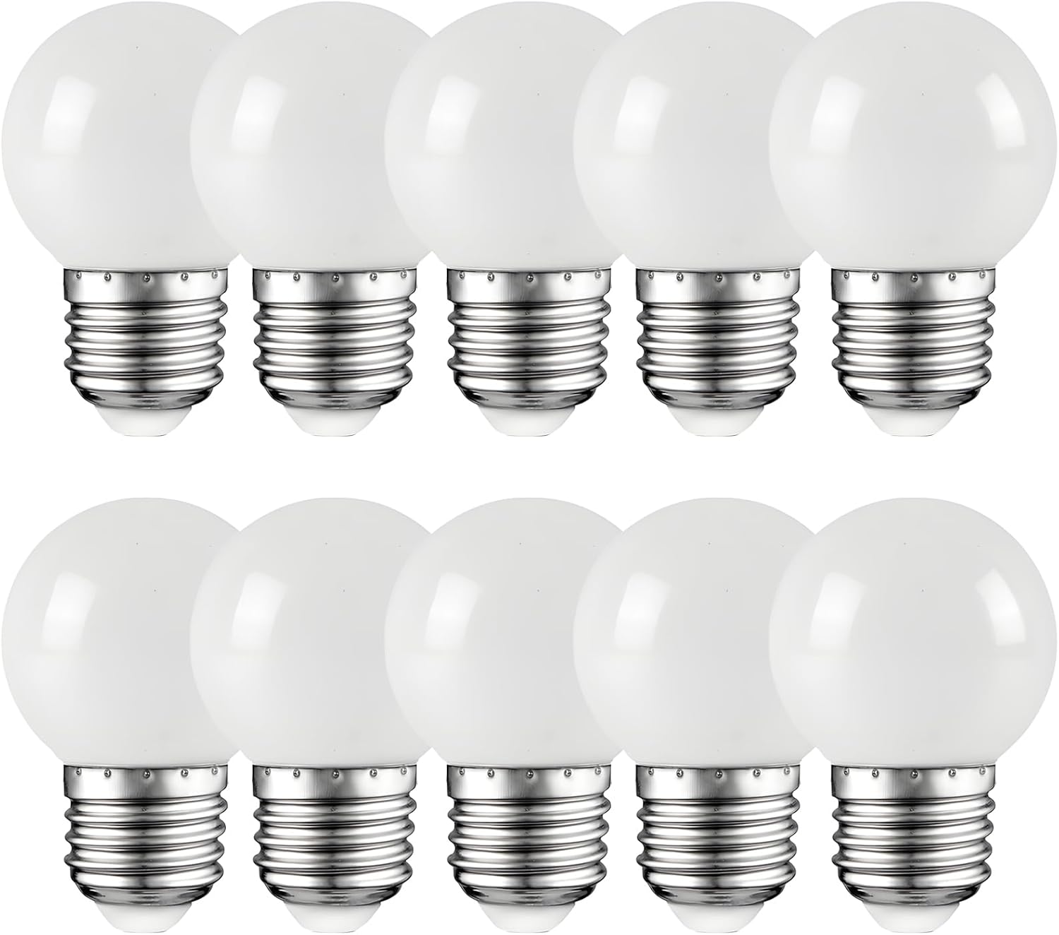 Ampulle Led À E27 2w, Äquivalent Zu Ampullen 20w, Ampulle Mini Globe Golfball E27 G45, Weiß 2700k, Nicht Dimmbar, 10er-packung